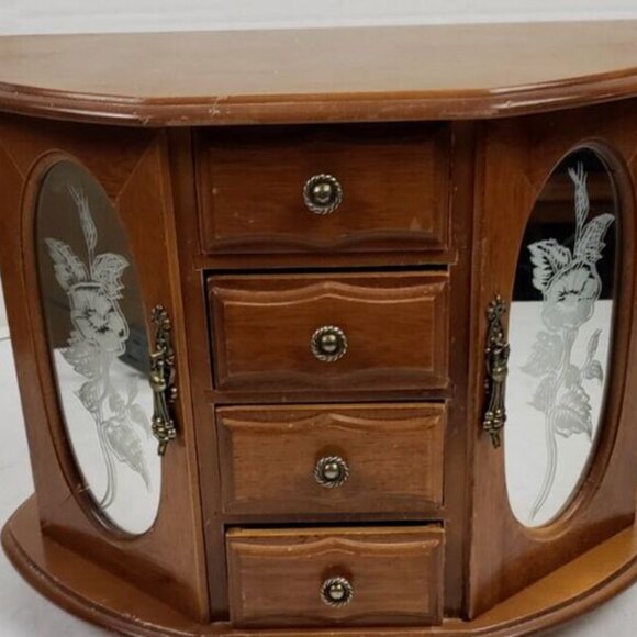 London Leather Other - Vintage London Leather Wood Jewelry Box